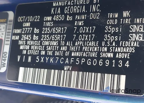 2023 Kia Sportage X-Pro Prestige from USA, damaged, VIN 5XYK7CAF5PG069134